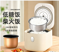 Mini-cuiseur à riz intelligent portable, cuve électrique avec séparation du sucre, boîtier en plastique multifonctionnel, pour 2-3 personnes