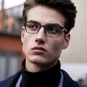 Lunettes anti-lumière bleue élégantes et légères avec monture TR90 pour hommes, verres transparents sans correction - Product Image 1