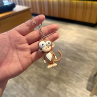 Nouveau Porte-clés Tendance Dessin Animé Zèbre Singe, Breloque de Sac Mignonne, Chaîne Créative, Pendentif Animal aux Grands Yeux