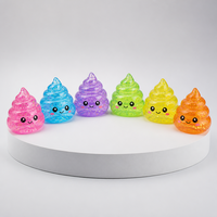 Jouet Squishy Mignon en Forme de Crotte Importé du Zhejiang, Modèle AK-007 en Caoutchouc TPR à Rebond Lent Anti-Stress, Paillettes Aurore Adorables, Unisexe, Tous Âges