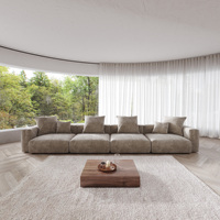VOXHOME US auf Lager Dropshipping Vakuum-Komprimiertes Kombinations-Modulares Ecksofa-Set aus amerikanischem Cord in Braun