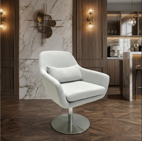 Fauteuil de réception pivotant en tissu à hauteur réglable avec retour automatique pour bureau, hall d'hôtel, espace public, appartement, salon de thé, club, et lounge