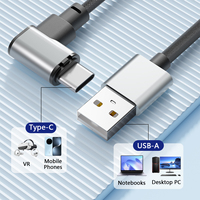 Cable VR Link USB 3.2 Gen1 Tipo-A a Tipo-C en Ángulo Recto de 90 Grados, 5M/16Ft, Cobre Puro, Carga Rápida, Compatible con Computadoras