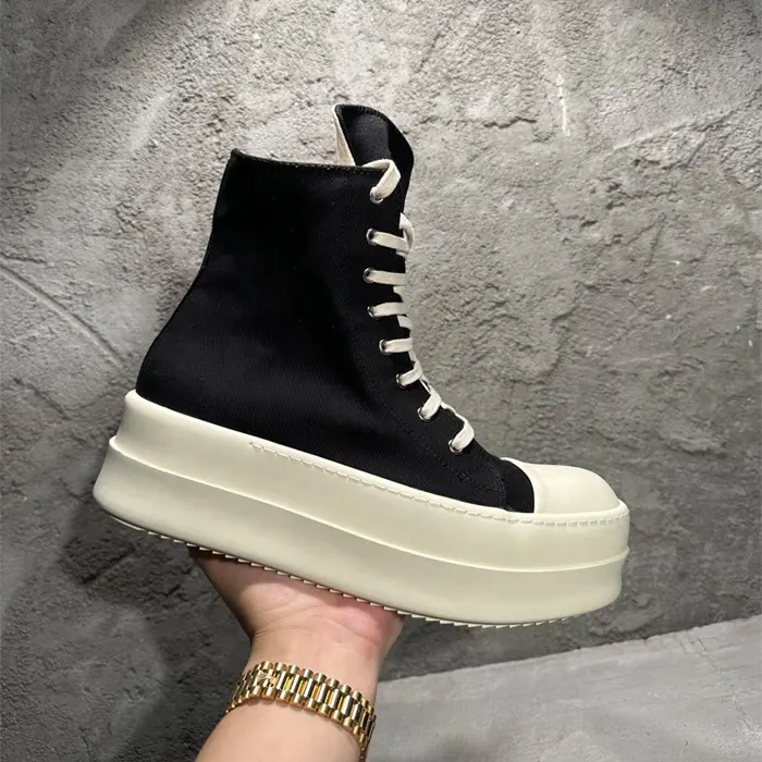 Dropshipping Couples Zip Hip Hop Designer Thick Sole High-top Men Casual Canvas Sneakers Designer Boots