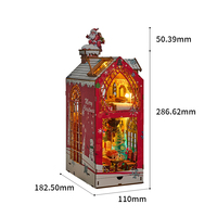 IIECREATE SL-29 Puzzle 3D en bois de Noël, modèle éducatif, kit miniature DIY, maison de poupée artisanale, mini Noël