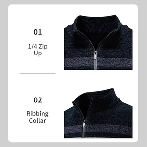 Maglione Casual da Uomo con Collo Alto e Mezza Zip, Antipilling, Logo Personalizzato, Nuovo Stile di Design - Product Image 4