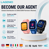 Montre connectée LAGENIO Agent Kids Safety 4G K10 AI GPS LBS WIFI avec appel vidéo, SOS, batterie 950mAh, surveillance à distance pour garçons et filles