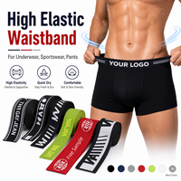 Sangle élastique noire en nylon de qualité supérieure avec logo personnalisé pour vêtements de luxe ou vêtements de loisirs