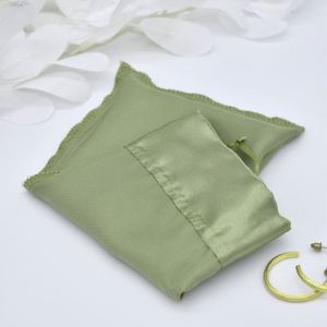Sage Green Satin <b>Drawstring</b> Bag, Custom Multi-use Jewelry Dice Storage <b>Pouch</b>, Personalized Bridesmaid Makeup Tarot Bag - Product Image 3
