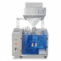 Automatische 3-kops voorgevormde staande zipzak kraft zakjes vulmachine voor korrels, zaden, granen, bonen, snoep, noten, doypack pouches.