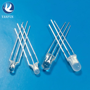 Diodes LED Vanfun 5MM bicolores à anode commune, montage par trou, boîtier en résine époxy, lentille transparente/diffuse colorée, 5V - Product Image 3
