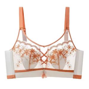 Ensemble de soutien-gorge de sport en dentelle florale sexy pour femmes, taille plus, bonnet 3/4, bretelles en Y au dos, respirant, sans couture, antibactérien, séchage rapide - Product Image 5
