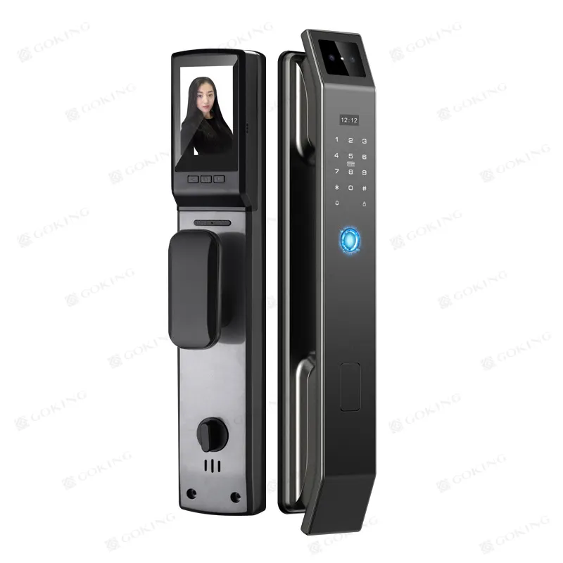 Goking High security 3D face recognition smart door lock electrical safety lock fingerprint wifi digital door lock with camara