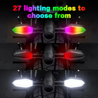 Feu arrière LED de freinage pour moto, clignotants d'avertissement RGB ambre, projecteur de clignotant pour moto