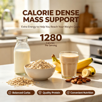 Poudre de gain de masse naturelle avec farine d'avoine entière, protéines de pois, protéines de riz brun, option végétalienne à base de plantes, sans OGM, sans gluten