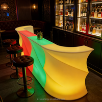 Comptoir de bar portable en plastique avec éclairage LED RVB personnalisé pour la maison, la table de bar à vin, la conception de comptoir de bar pour restaurant et pub