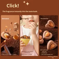 Chocolat enrobé d'amandes et de fruits lyophilisé en gros de Zhongbao, forme de cube solide, 20g, chocolat noir, collation