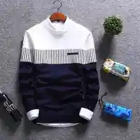 Новый свитер, модный тонкий свитер в полоску, корейский тренд, Мужской пуловер, мужской свитер оптом