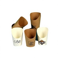 Gobelet à frites jetable en papier kraft laminé à ouverture oblique, boîte à emporter personnalisée pour gaufres aux œufs et Oden, pour brochettes et glaces, diamètre 6cm 1
