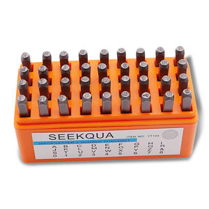 धातु प्लास्टिक लकड़ी चमड़े के आभूषण उपकरण और उपकरण पर ए-जेड और 0-9 छापों के साथ 36 पीस 6 मिमी धातु स्टांप सेट - Product Image 1