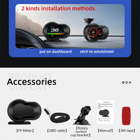 Afficheur tête haute pour voiture Afficheur multifonction OBD LCD Portable HD HUD Alarme de survitesse Consommation de carburant
