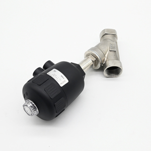 Actuador DN20 Económico de Corte Tipo Y Neumático de Asiento Angular de Acero Inoxidable con Sellado de PTFE Rosca Hembra para Alta Temperatura - Product Image 2