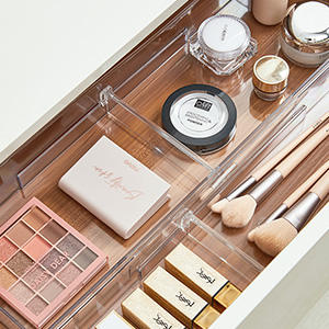 Organiseurs de tiroirs extensibles transparents, grands et profonds, séparateurs de tiroirs réglables, étagères - Product Image 4