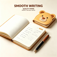Carnet en PU en forme d'ours mignon OEM/ODM, journal animalier irrégulier avec logo personnalisé pour la création de carnets de notes originaux