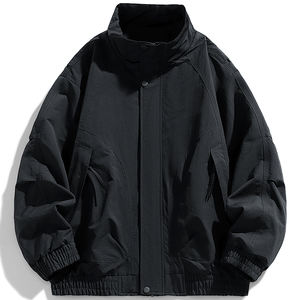 Doudoune à col montant 2026, veste chaude en duvet avec fermeture boutonnée de couleur unie pour homme - Product Image 2