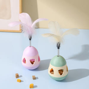 지루함 완화를 위한 셀프 하이 텀블러 및 자동 깃털 자이로 간지럼이있는 친환경 플라스틱 고양이 장난감 - Product Image 4