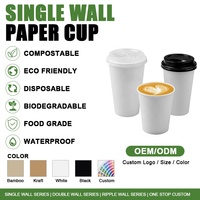 Gobelet en papier jetable personnalisé réutilisable de 3 oz avec logo, à paroi simple, pour café, thé, boissons chaudes, emballage de café à emporter