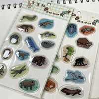 Hojas de pegatinas impermeables personalizadas con logo epoxi BSCI, diseño de dibujos animados, decorativas, autoadhesivas, troqueladas, A6, con relieve 3D.