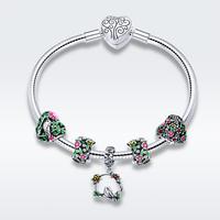 BAGREER SCB804 Top qualität exquisite bunte blume muster frühling zweig bereich mit vogel nach Armreifen und charme armband