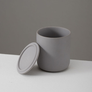 برطمانات شموع فاخرة من السيراميك غير اللامع مع غطاء، أوعية اسطوانية لتزيين المنزل للكريسماس، حاملات شموع ملونة لعيد الميلاد - Product Image 6