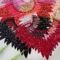 Broderie Corsage Écussons Strass Lourds Col Tulle Dentelle Col 3D Applique pour Robe Accessoires de Vêtements