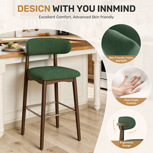 Bancos de Bar Modernos de Madera Maciza y Metal con Diseño Ergonómico y Construcción Duradera para Aplicaciones de Comedor en Hoteles y Exteriores - Product Image 3