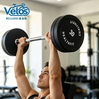 Vente en gros de barres d'haltères fixes droites commerciales Velos WG de 10 kg à 50 kg, équipement de fitness pour la musculation et l'entraînement des bras
