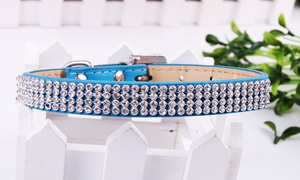 Collar forrado de diamante personalizado de alta calidad, correa de perro pequeño de cuero PU, Collar para mascotas, Collar para perro - Product Image 6