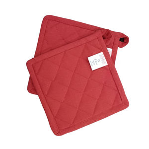 CHOU LINE - COPRIPIATTOLI IN COTONE QUILTED 18X18 CM COLORE MATTONE - Product Image 1