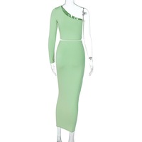 Ensemble de jupes Bodycon Club personnalisées jupe et haut court creux et jupe à une épaule Ensemble 2 pièces vêtements d'été pour femmes