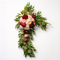 Composition florale artificielle en soie de style moderne RHD pour chaise suspendue extérieure, guirlande florale d'angle pour décoration de mariage