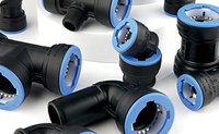 Raccords de tuyaux en té en plastique à connexion rapide en une étape rapide pour DN 25 DN 32 HDPE PE PVC systèmes d'eau Surface lisse PP liquide