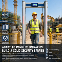 Detektor Logam Averguard Outdoor Walk-Through |   Saringan Pintu Masuk Plastik ABS Berperingkat IP69 dengan Garansi 12 Bulan