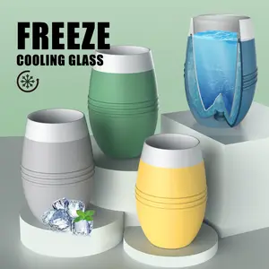 מוצר חדש רעיונות 2022 Creative סיליקון קרח כוס יין להקפיא זכוכית עם מובנה קרח