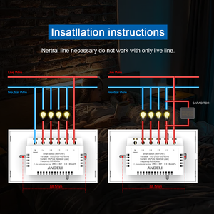 Andeli สมาร์ท WiFi 2-GANG สวิตช์ไฟสีทองแผงกระจกสัมผัสกันน้ำทำงานได้ Alexa Hey Google บ้านอัจฉริยะ RF433ชีวิตอัจฉริยะ - Product Image 6