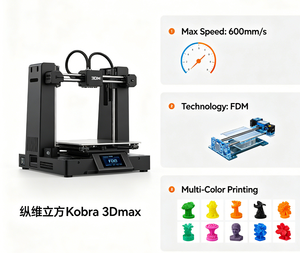 Impresora 3D Anycubic Kobra 3 Max de Gran Tamaño, Multicolor, FDM, con Nivelación Automática, Alta Precisión, para Escritorio, Hogar, Niños, Modelismo y Bricolaje - Product Image 4