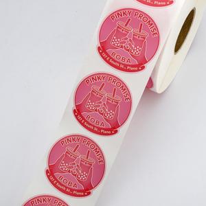 Autocollants personnalisés pour logo de marque de thé Boba, impression vinyle imperméable découpé sur mesure, étiquettes alimentaires en rouleau pour gobelets et emballages de thé aux perles - Product Image 4