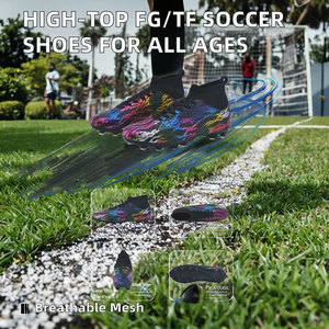 Scarpe da Calcio FG/TF High-Top per Bambini e Adulti, Utilizzabili in Primavera/Autunno/Inverno/Estate, Tacchetti Multipli per Esterni, per Studenti, US - Product Image 2