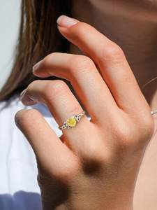 ChicSilver Anillo ajustable <span class=keywords><strong>de</strong></span> plata 925 con <span class=keywords><strong>piedra</strong></span> natural para mujer, caja <span class=keywords><strong>de</strong></span> regalo <span class=keywords><strong>de</strong></span> la suerte para 12 meses - Product Image 2