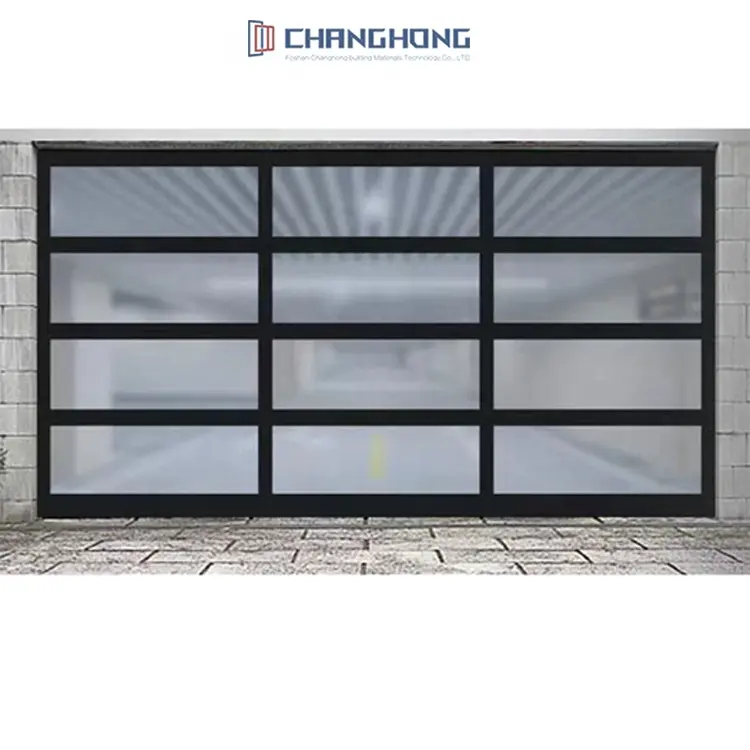 Hot Selling Villa Thermische Onderbreking Automatische Afstandsbediening Aluminium Profiel Glazen Garagedeur